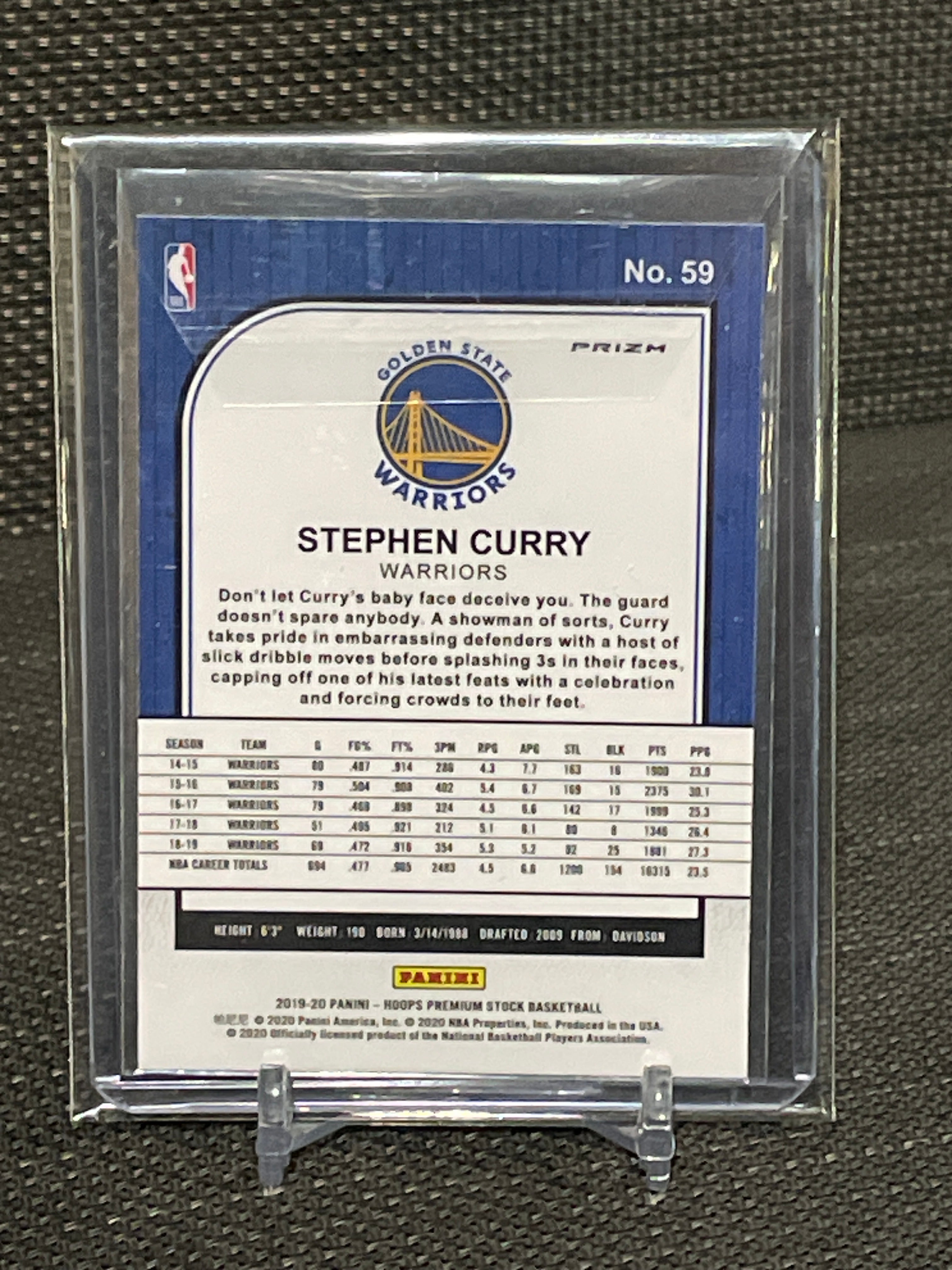 2019-20 Hoops Premium Stock Stephen Curry Red Prizm #59