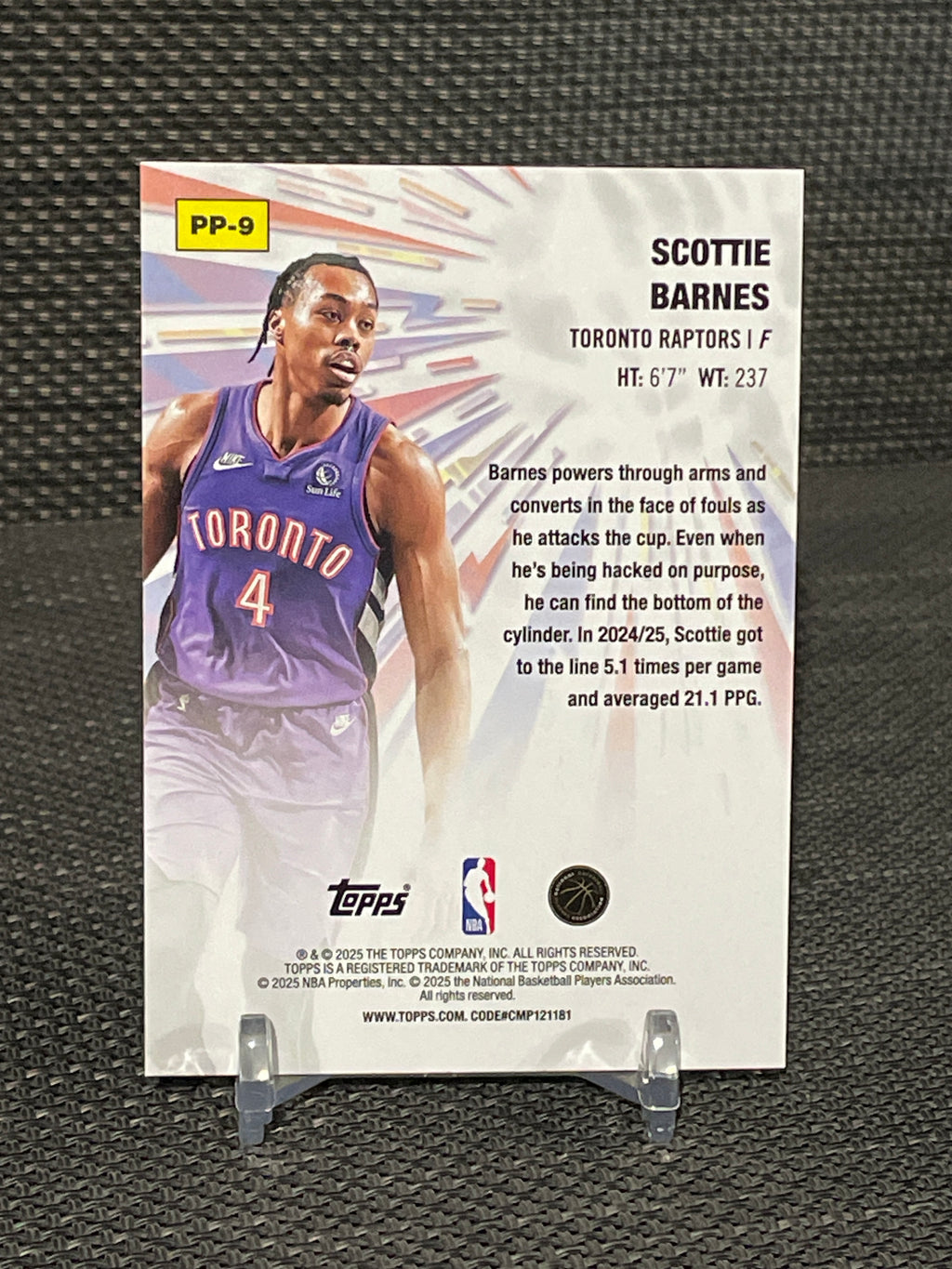 2025 Topps Scottie Barnes “Power Players” Blue 27/150