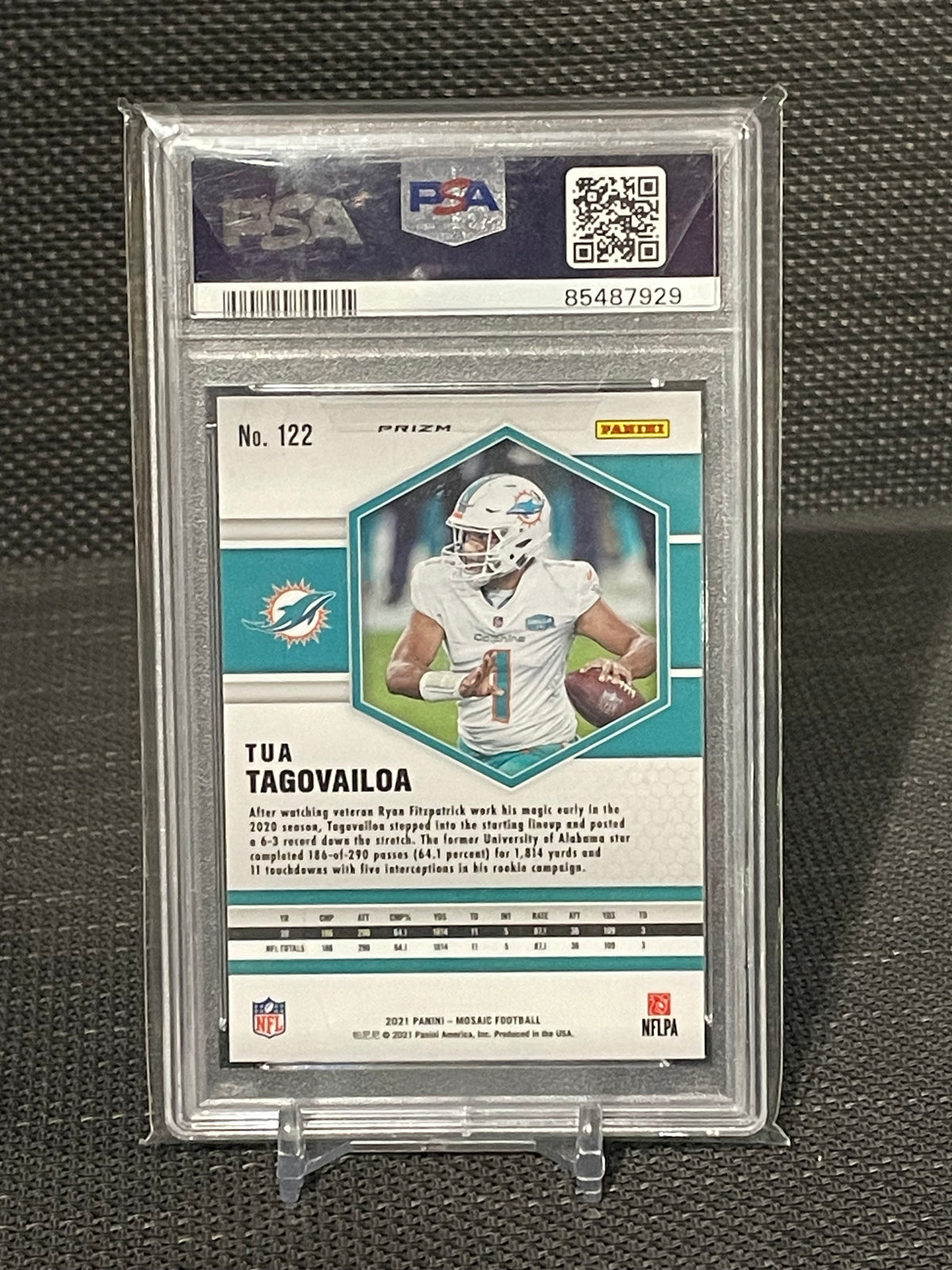 PSA 10-2021 Mosaic Tua Tagovailoa #122 “Reactive Blue”
