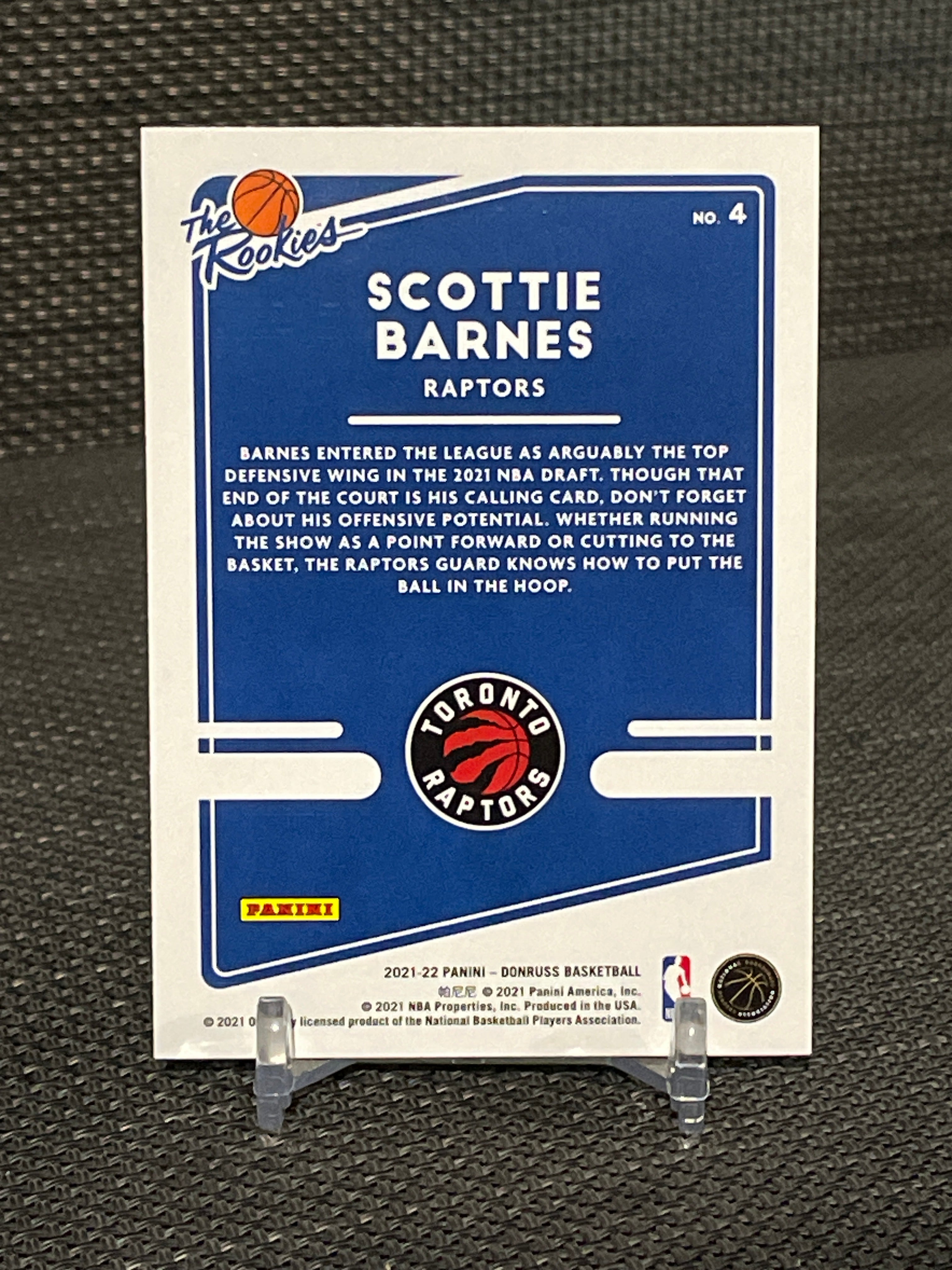 2021-22 Donruss Scottie Barnes “The Rookies” Teal Lazer