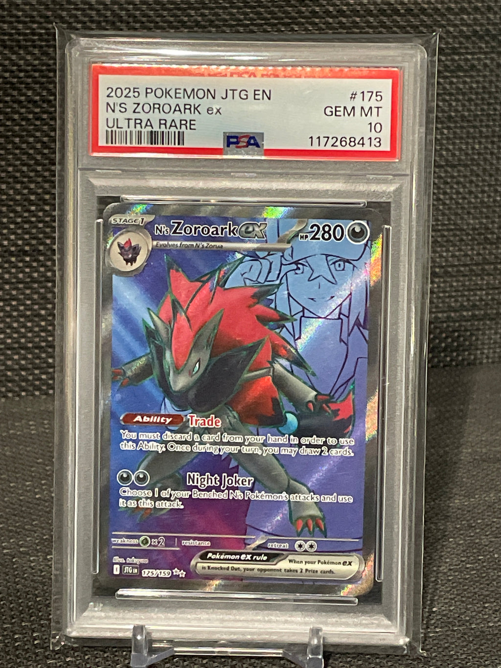 PSA 10-N’s Zoroark ex 2025 Pokemon Journey Together 175/159