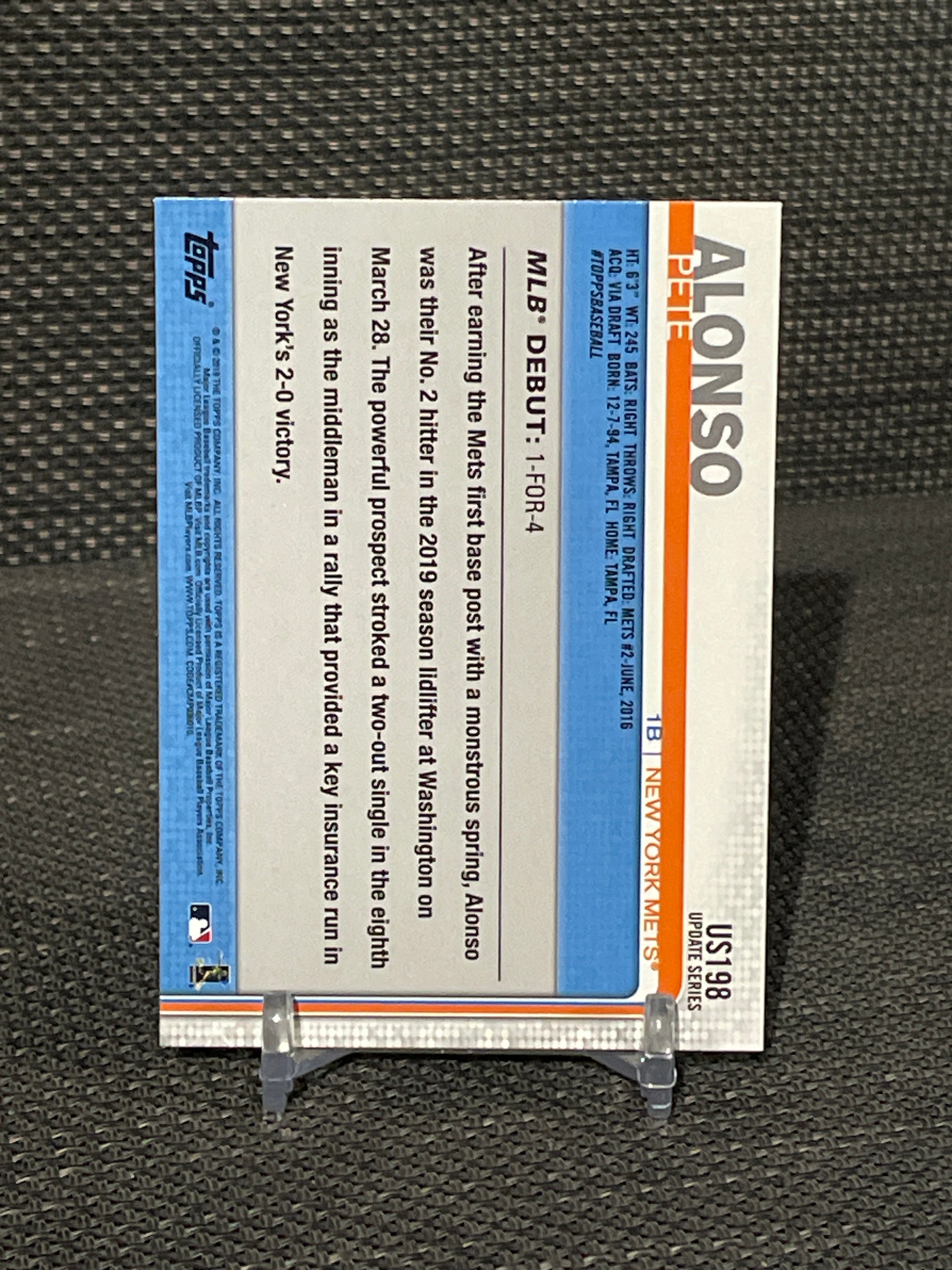 2019 Topps Update Pete Alonzo Rookie Debut #US198