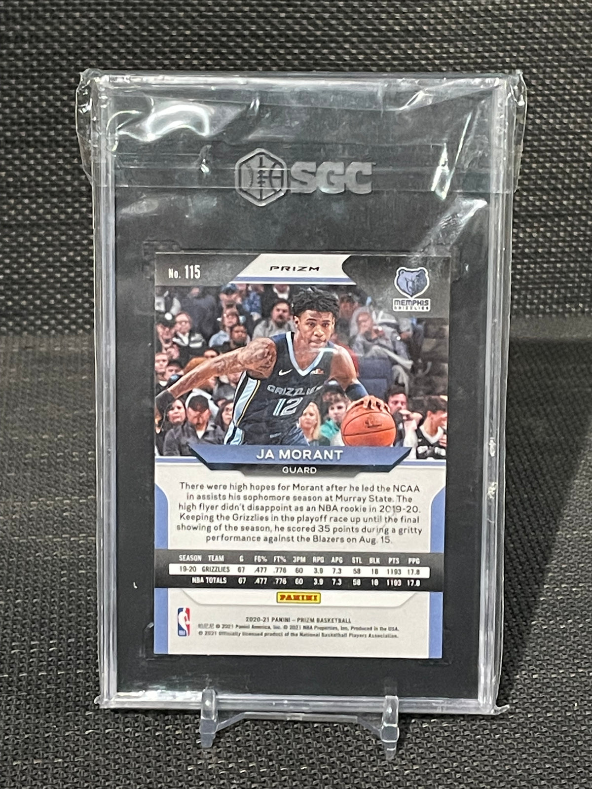 SGC 9.5-2021 Panini Prizm Ja Morant #115 “Red Ice”