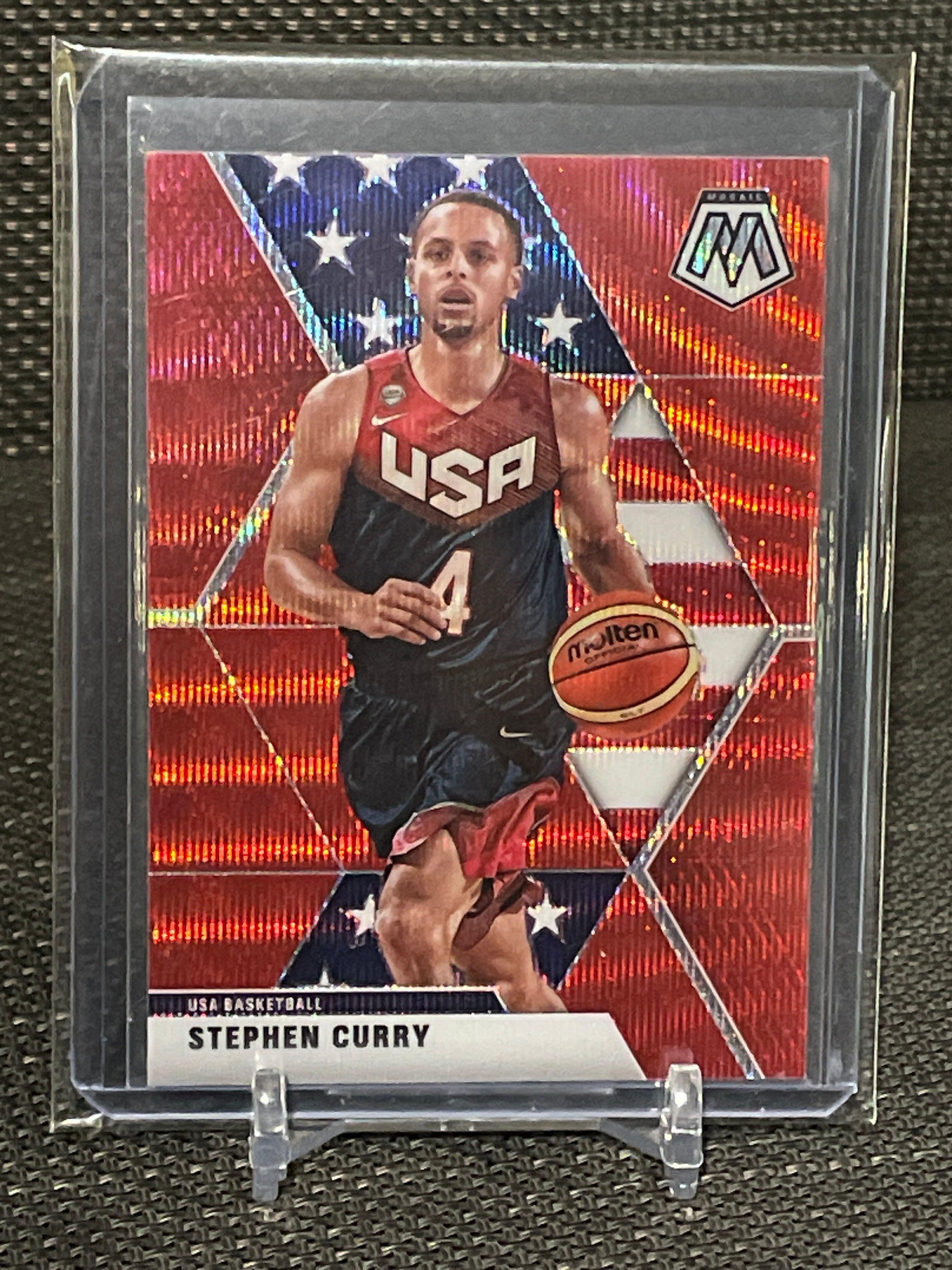 2019–20 Mosaic Stephen Curry Red Wave Prizm #260