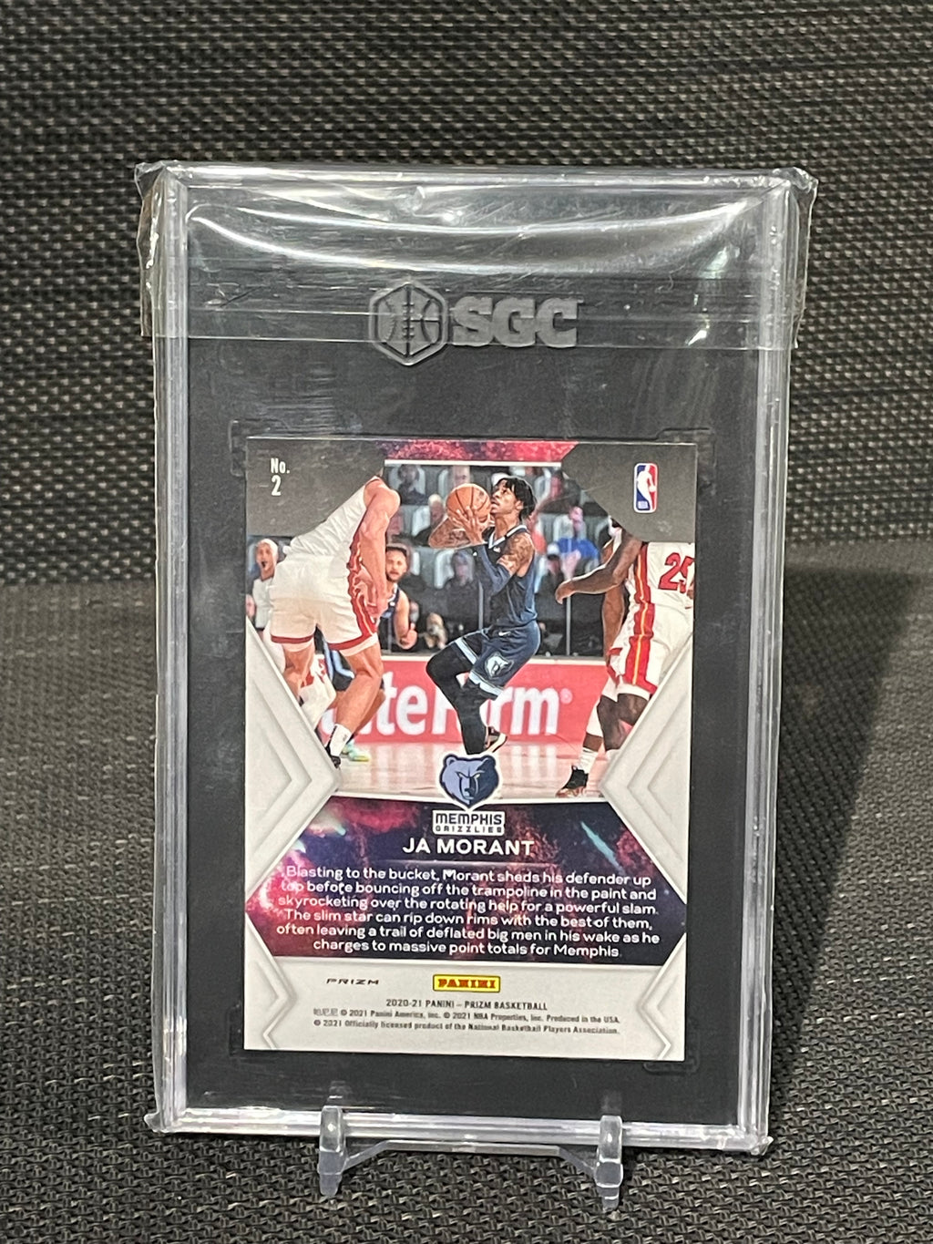 SGC 9.5-2021 Panini Prizm Ja Morant #2 Fireworks “Silver Prizm”