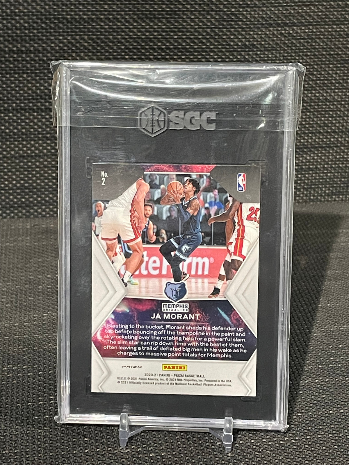 SGC 9.5-2021 Panini Prizm Ja Morant #2 Fireworks “Silver Prizm”