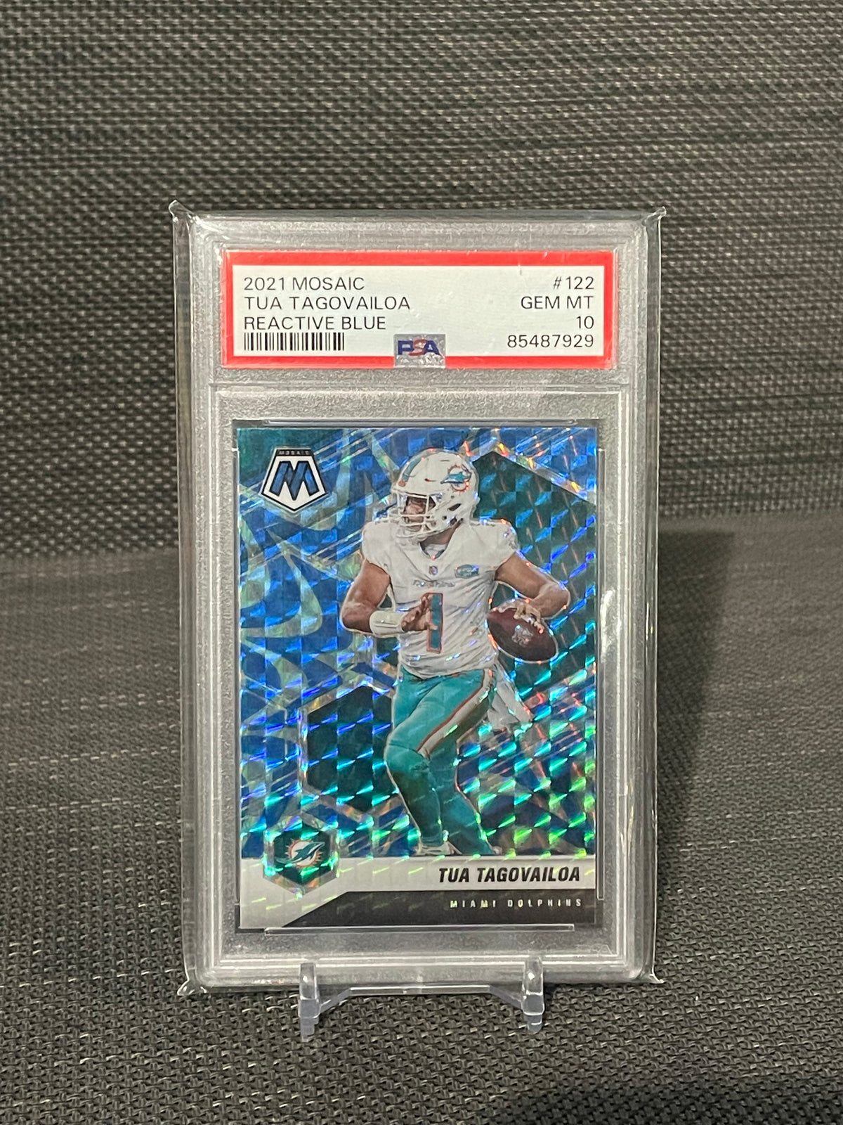 PSA 10-2021 Mosaic Tua Tagovailoa #122 “Reactive Blue”