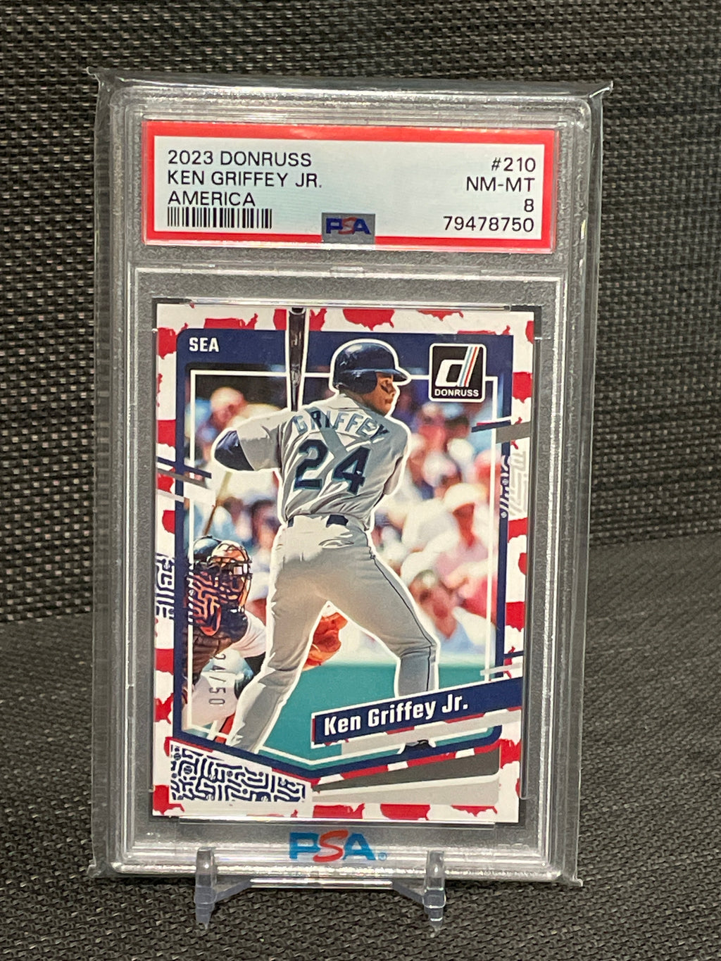 PSA 8-2023 Donruss Ken Griffey Jr “America” 24/50 Jersey Match