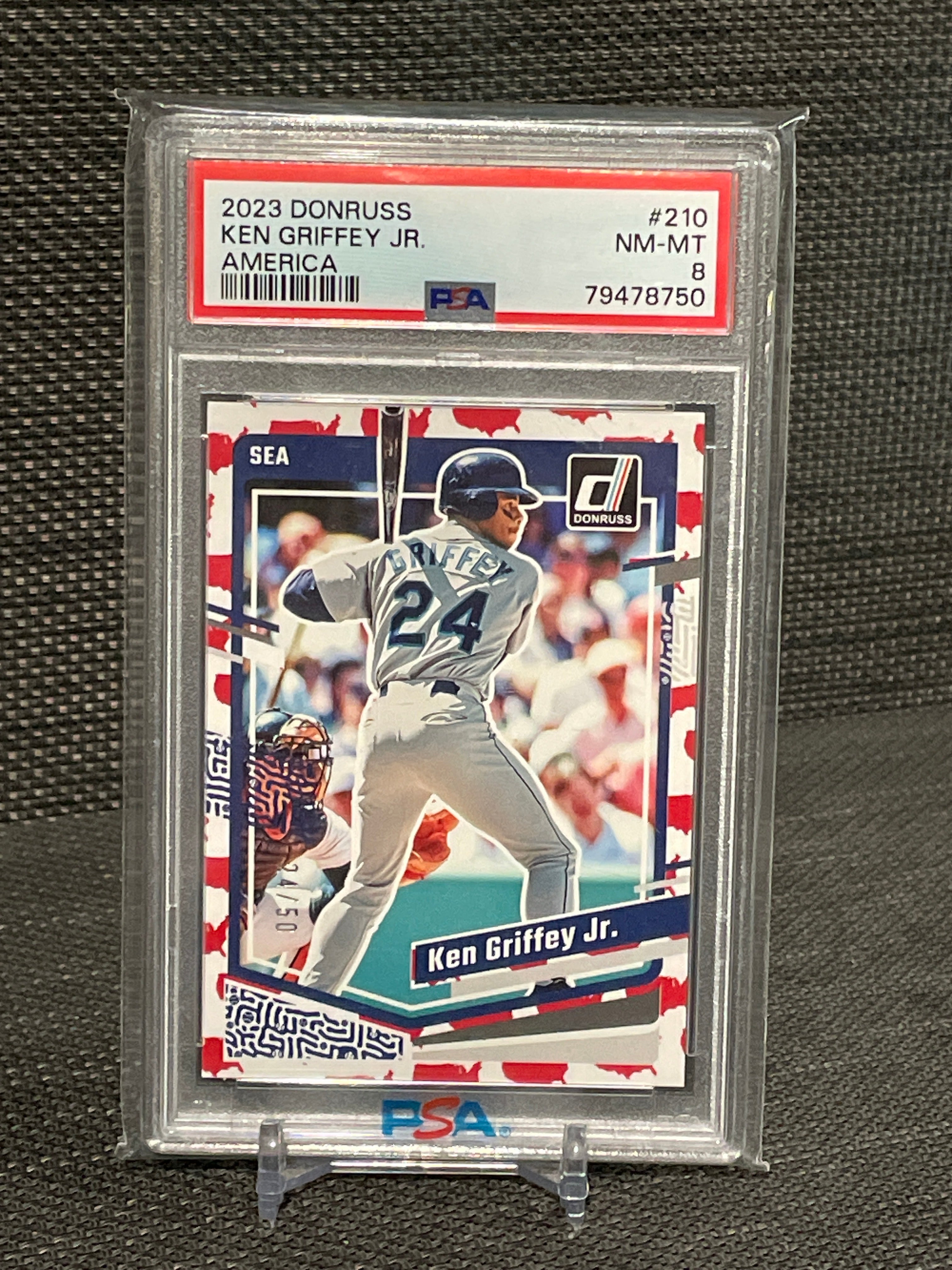 PSA 8-2023 Donruss Ken Griffey Jr “America” 24/50 Jersey Match