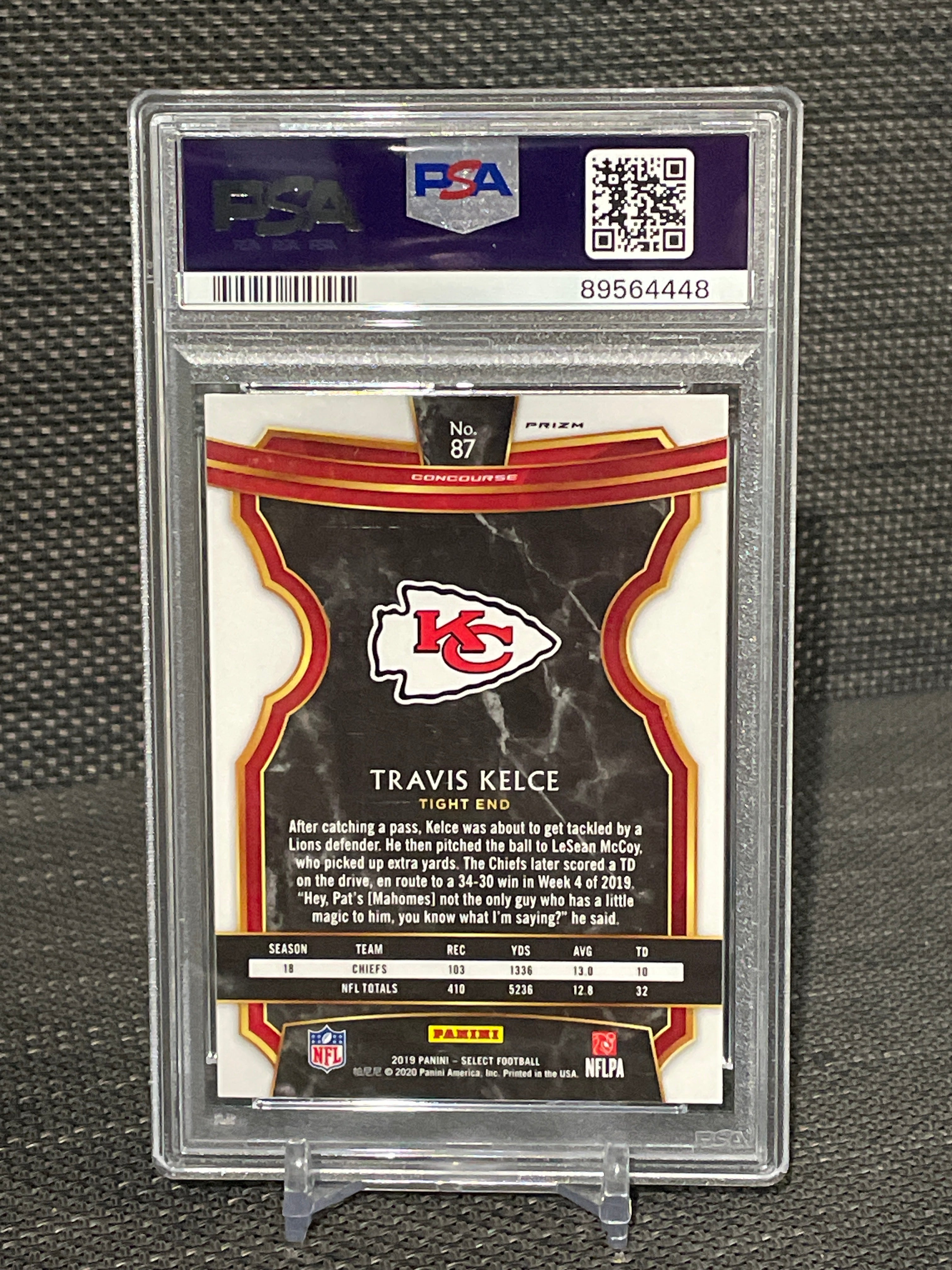 PSA 10-2019 Select Travis Kelce Concourse Silver Prizm #87