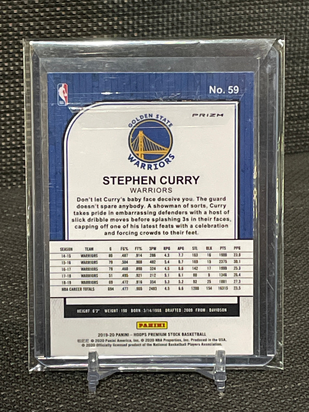 2019-20 Hoops Premium Stock Stephen Curry Blue Prizm #59
