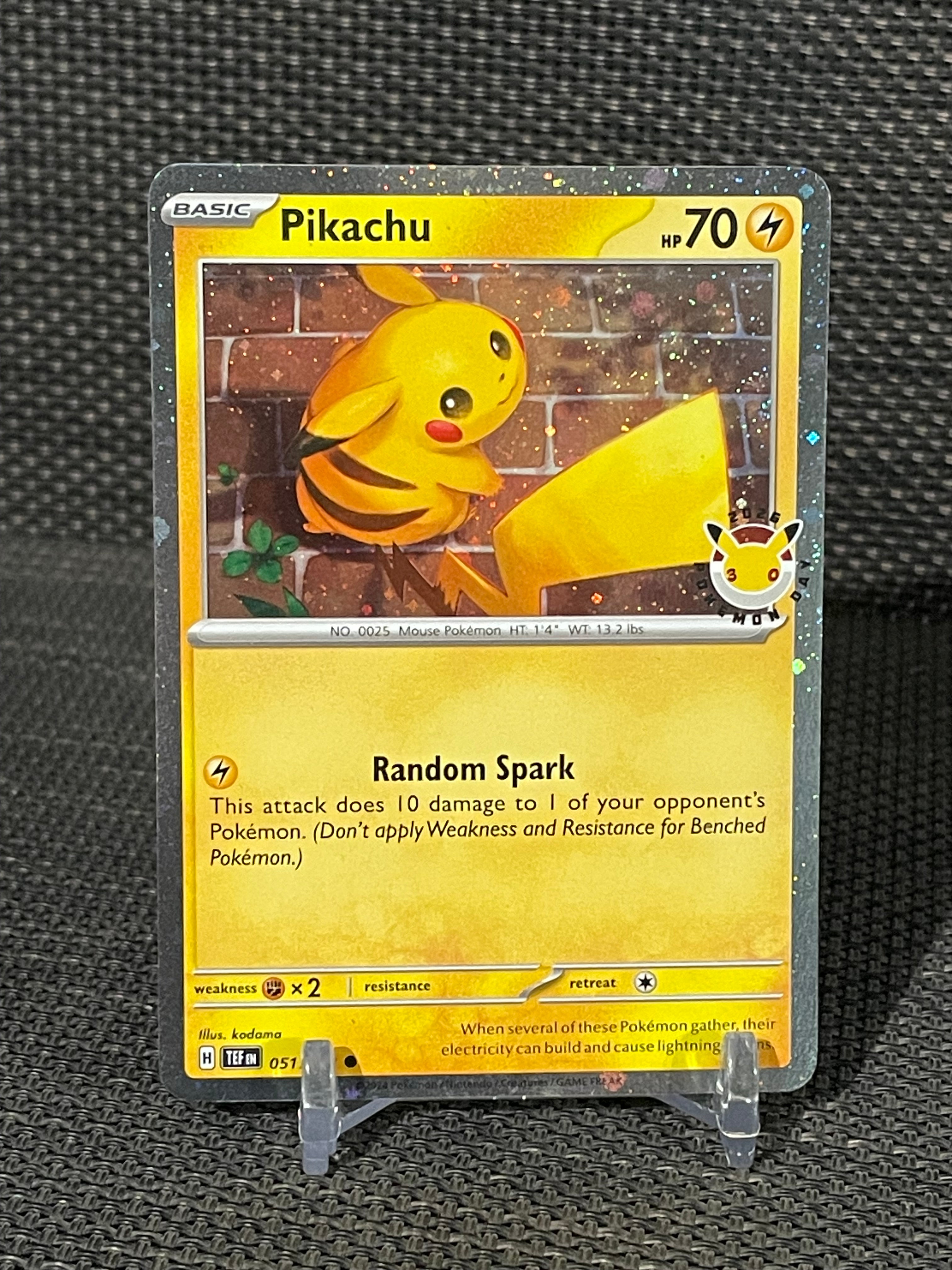 2026 Pokemon Day Pikachu 051/162 Stamped 30th Anniversary Promo