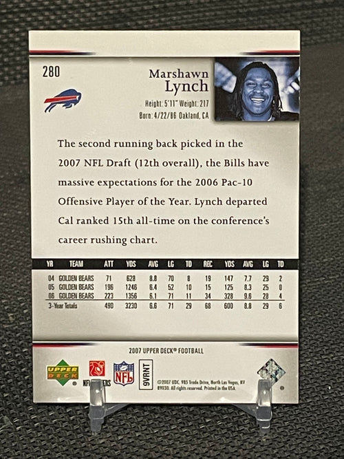 2007 Upper Deck Marshawn Lynch #280 “Rookie Exclusives” RC
