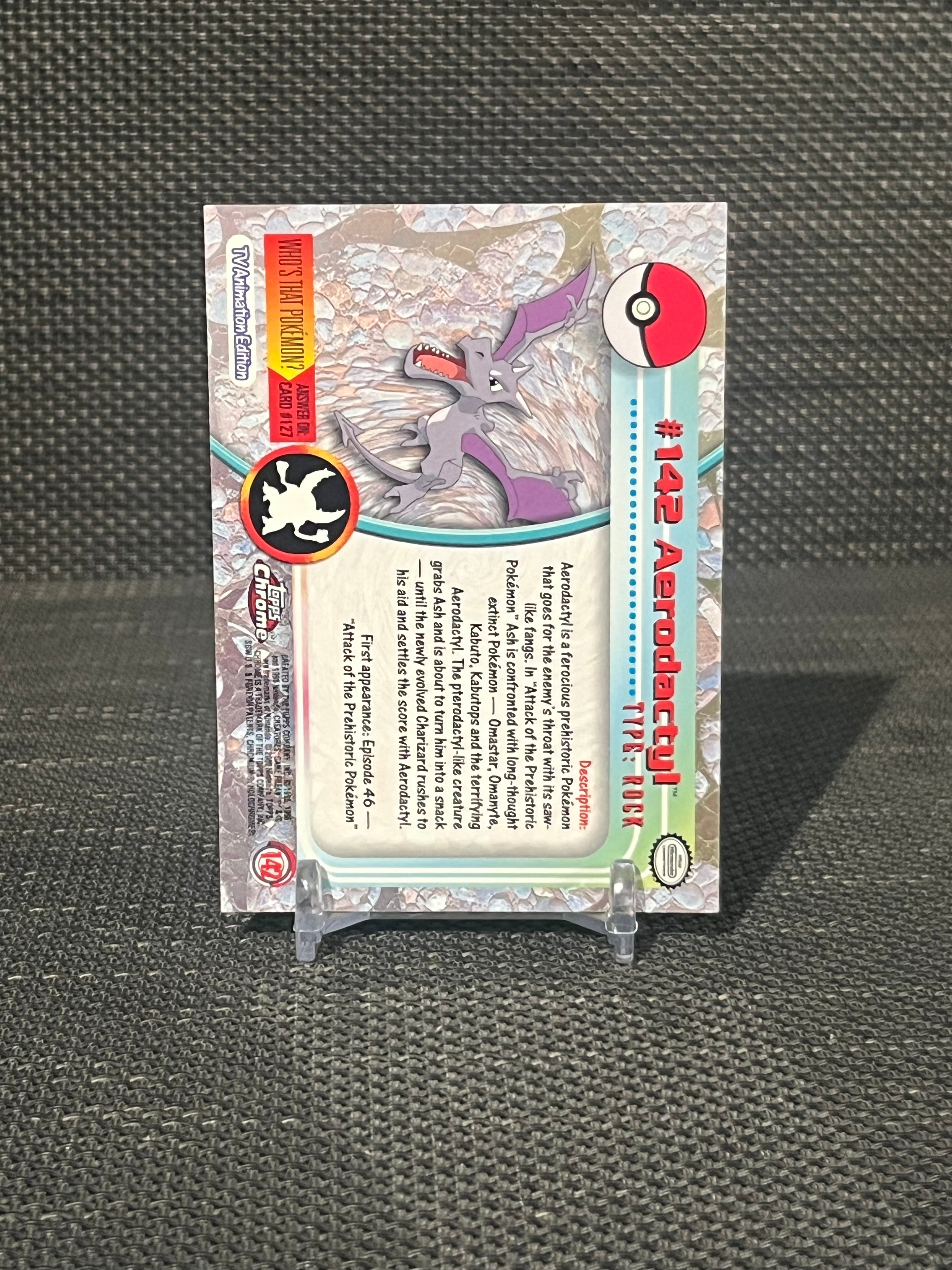 2000 Pokemon Topps Chrome Aerodactyl #142