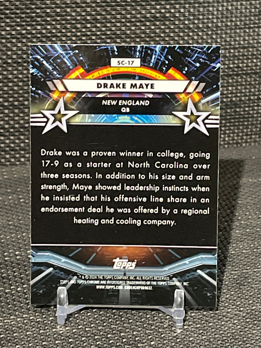 2024 Topps Cosmic Chrome Drake Maye “Star Command” RC #SC-17