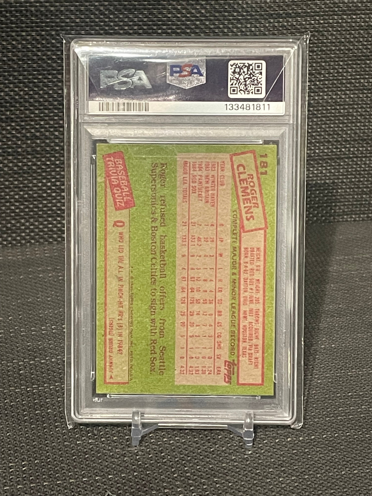 PSA 8 - 1985 Topps Roger Clemens #181 Rookie Card